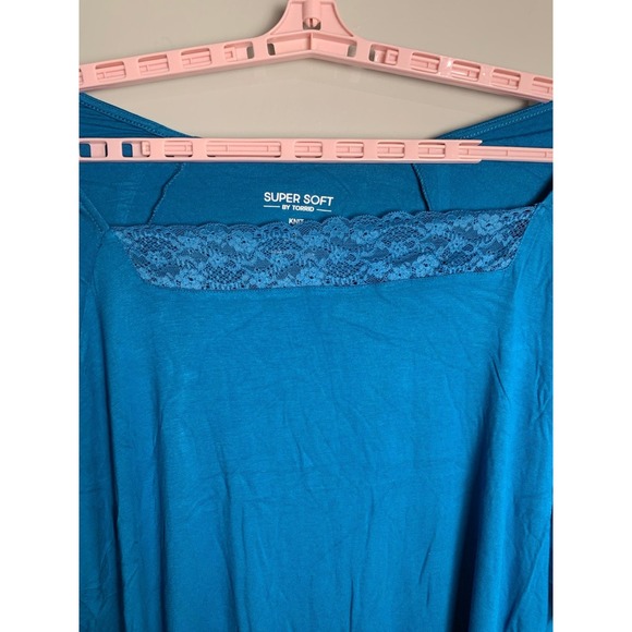 NWT Torrid Super Soft Lace Inset Long Sleeve Top 2X - Picture 8 of 11